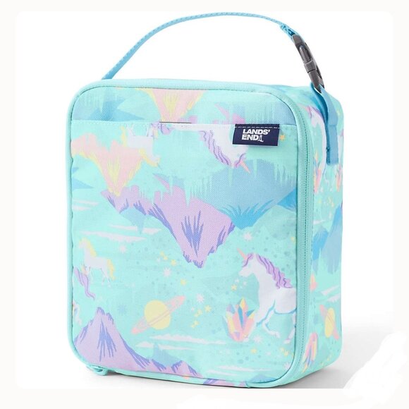 Lands End - Kids Insulated EZ Wipe Printed Lunch Box NWT - Picture 1 of 8